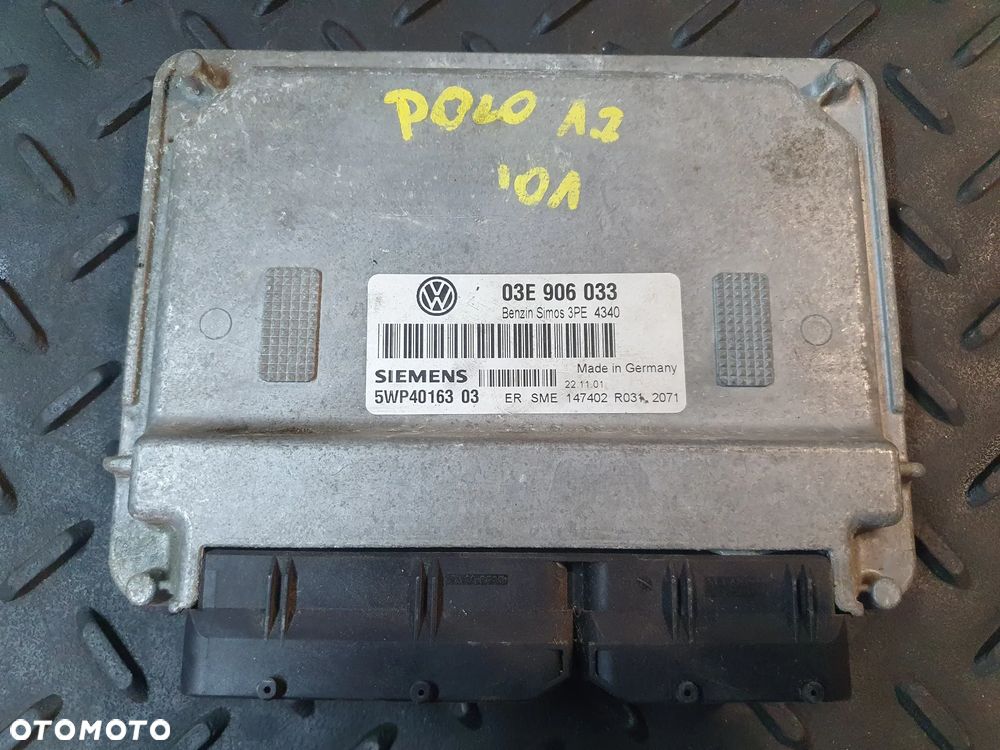 VW POLO IV 9N 1.2 12V AZQ ECU STEROWNIK SILNIKA KOMPUTER 03E906033 VOLKSWAGEN SIEMENS POSIADAM 4 SZT - 5