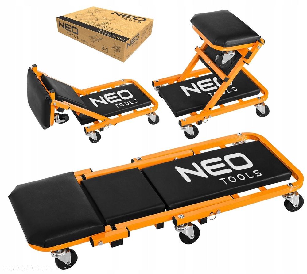 NEO TOOLS LEŻANKA WARSZTATOWA SKŁADANA TABORET SIEDZISKO 2w1 WÓZEK 11-601-1 - 14