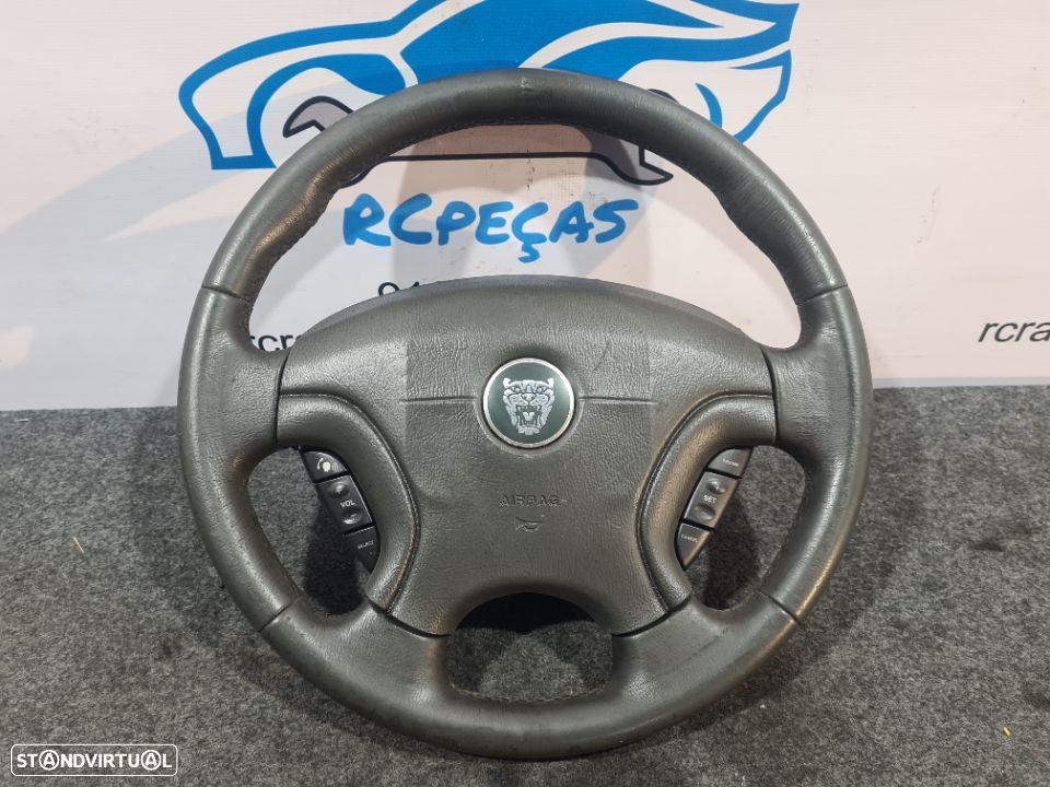 VOLANTE GUIADOR COMPLETO JAGUAR XTYPE X TYPE X-TYPE X400 PELE COMANDOS MULTIFUNÇÕES AIRBAG