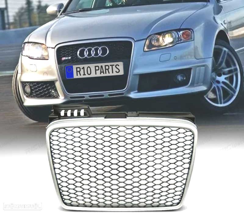 GRELHA FRONTAL AUDI A4 B7 04-08 CINZA CLARO - 1