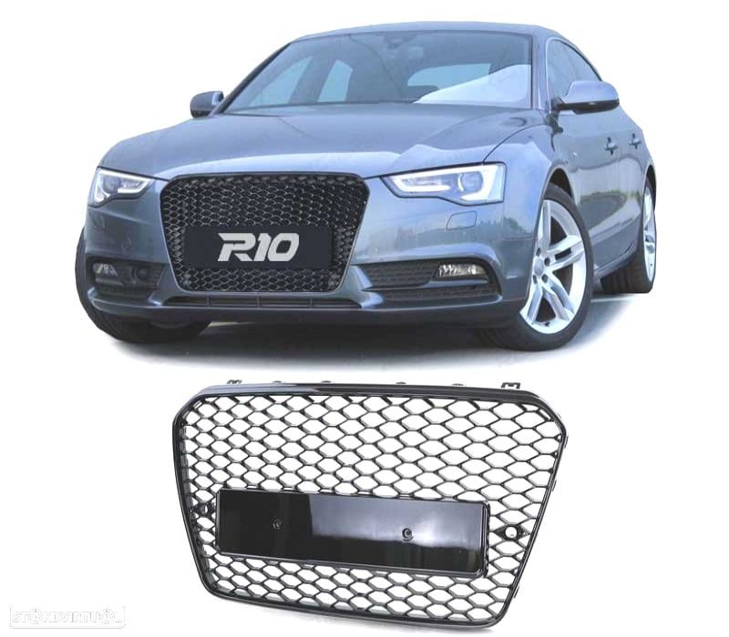 GRELHA FRONTAL AUDI A5 12-16 PRETO LOOK RS5 - 1