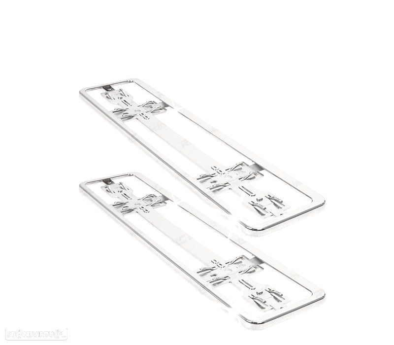 CONJUNTO DE SUPORTES DE MATRICULAS CROMADOS - 1