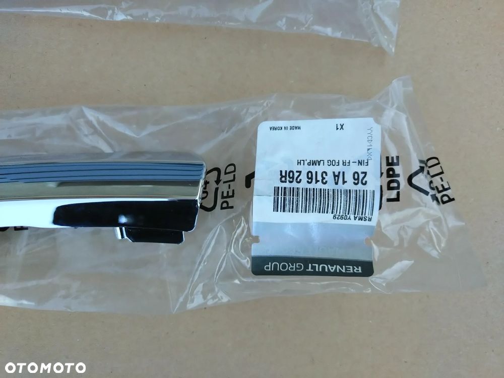 RENAULT KOLEOS I LIFT 11-16 - LISTWA CHROM 261A25609R 261A31626R  LEWA W ZDERZAK PRZÓD NOWA ORYGINAŁ!! - 3