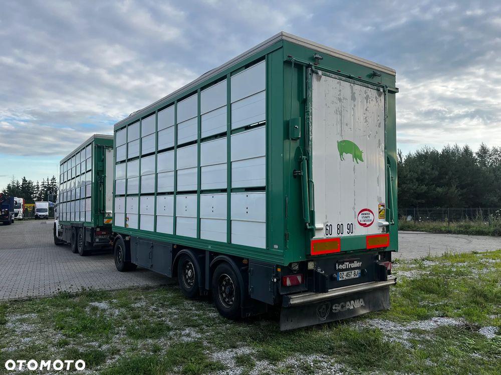 Scania R490 ZESTAW DO PRZEWOZU ŻYWCA/GUITTON/3 POKŁADY/DACH PODNOSZONY/OŚ PODNOSZONA SKRĘTNA/PRZEJAZDOWY - 9