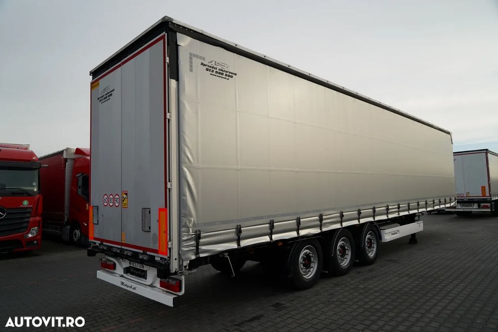 Wielton REMORCĂ CU CORTINĂ WIELTON STANDARD / ACOPERIȘ LVT / SISTEM BDE - STALPINI CULISANȚI / AXĂ RIDICABILĂ / PUȚIN FOLOSITĂ - 7