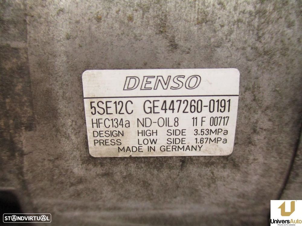 COMPRESSOR AR CONDICIONADO TOYOTA COROLLA VERSO 2005 -5SE12C - 4