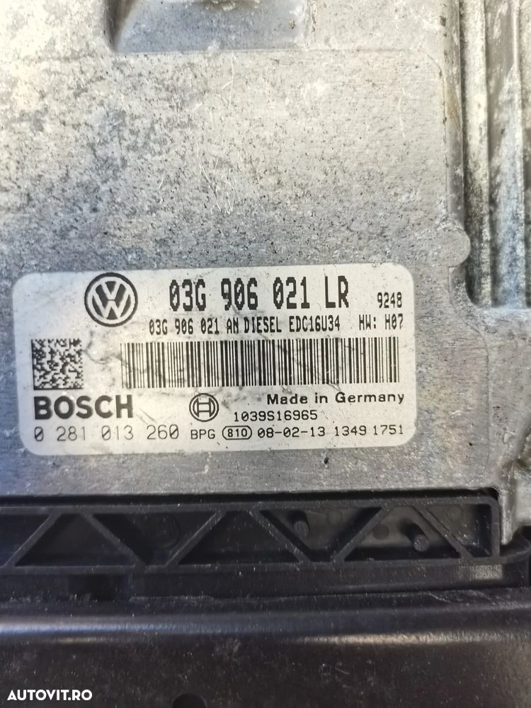 Ecu calculator motor vw polo golf 5 passat skoda octavia 1.9 tdi bxe 03g906021lr / 0281013260 / EDC16u34 - 2