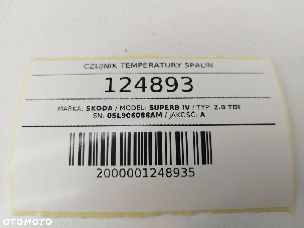 CZUJNIK TEMPERATURY SPALIN SKODA SUPERB IV 2.0 TDI 05L906088AM - 5