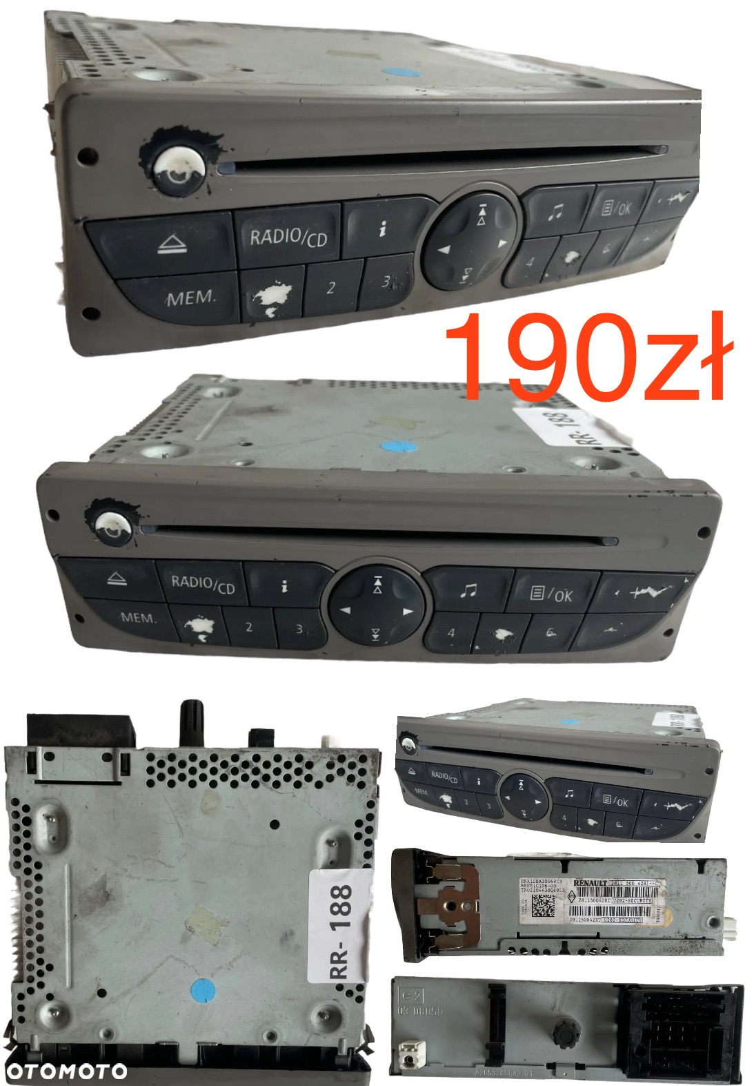 Radio CD MP3 Peugeot 206 307 Partner II 2008 Renault Clio III Kangoo II Laguna II 07- Volkswagen Golf Polo Tiguan Transporter Peugeot 207 Ford S-max Galaxy III  Citroen Berlingo II C5 II - 3