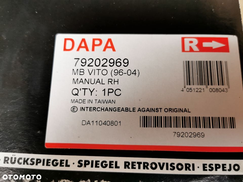 Mercedes Vito w638 96-04 Lusterko prawe prawy przód manualne NOWE EUROPA - 3