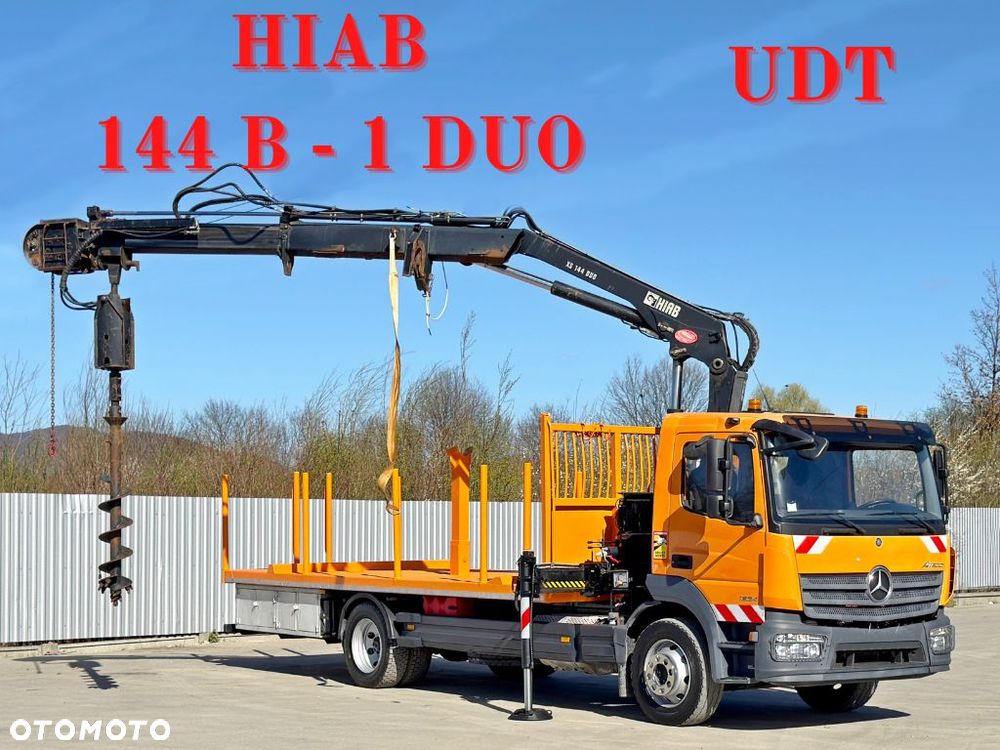 Mercedes-Benz ATEGO 1324 * SKRZYNIA 6,40 m + HIAB 144 B - 1  DUO + WIERTNICA - 1
