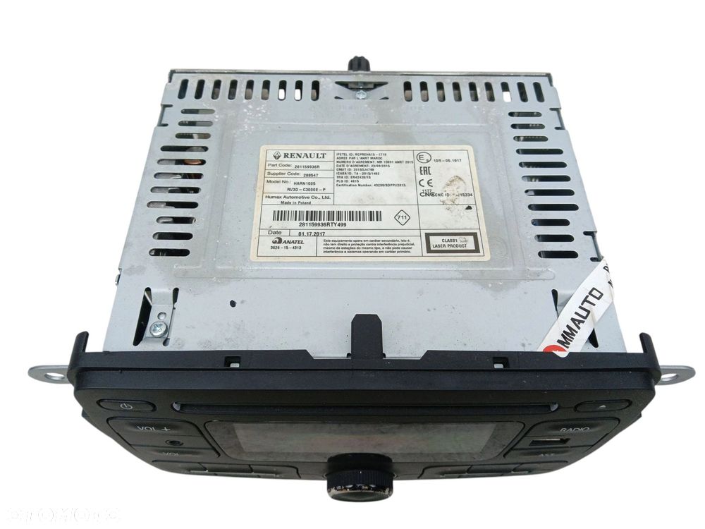 RADIO DACIA DUSTER I LIFT (2013-2017) 1.6 SCE 115KM 281159936R - 3
