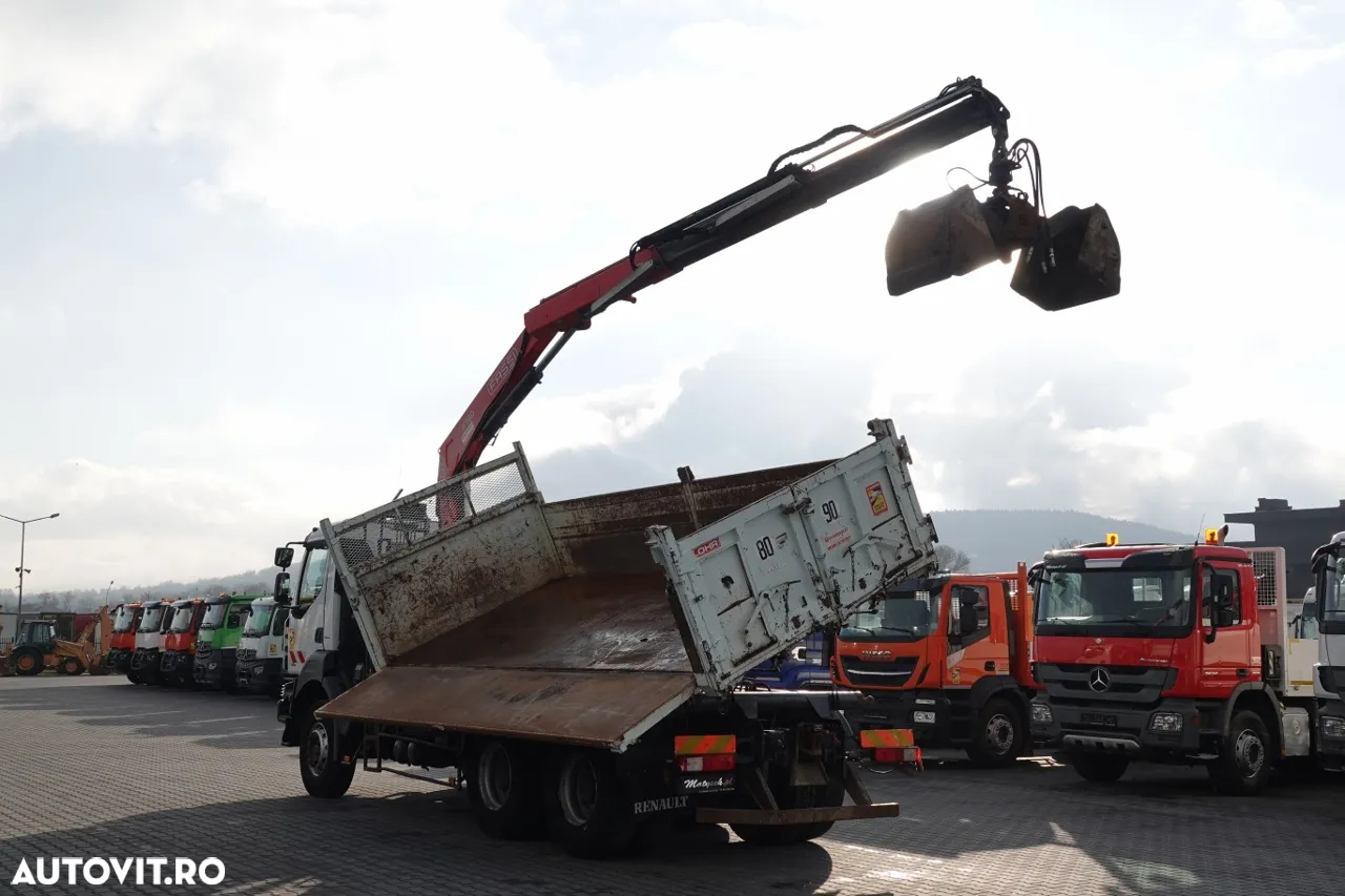 Renault KERAX 410 / 6x4 / BASCULANTE + HDS FASSI F150 / HYDROBURTA / BORDMATIC - 6