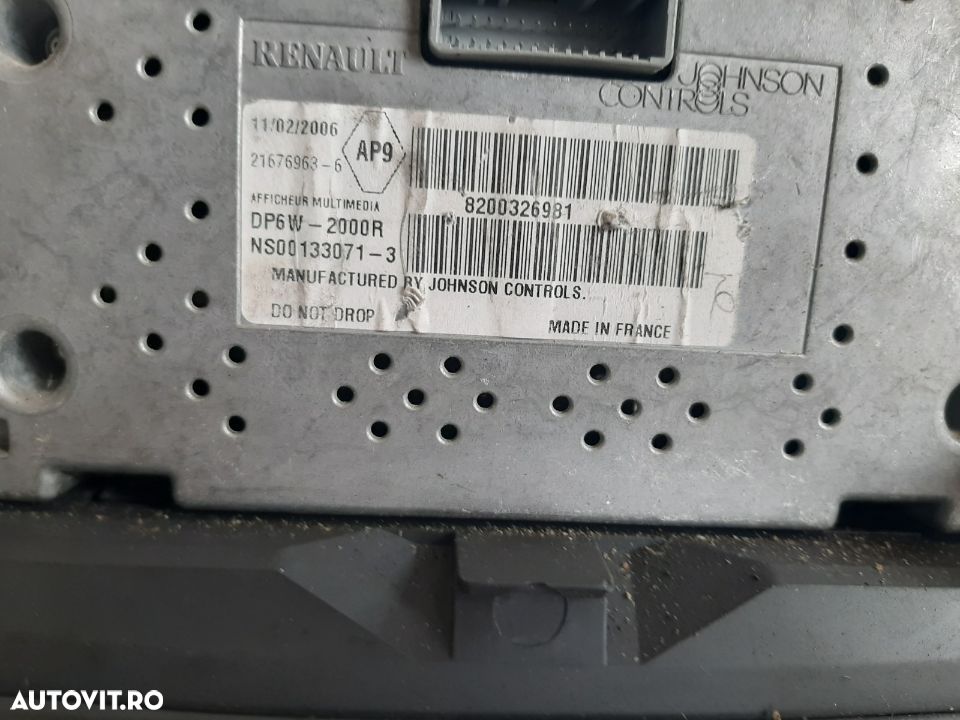 Display Navigatie Afisaj Multimedia Renault Scenic Laguna 2 II Facelift Dupa 2007 Cod 8200326981 - 7