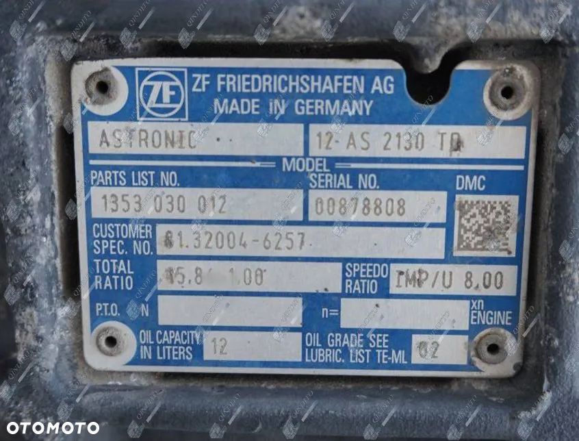SKRZYNIA BIEGÓW MAN TGA TGX TGS DAF ZF 12AS2130 DD - 2