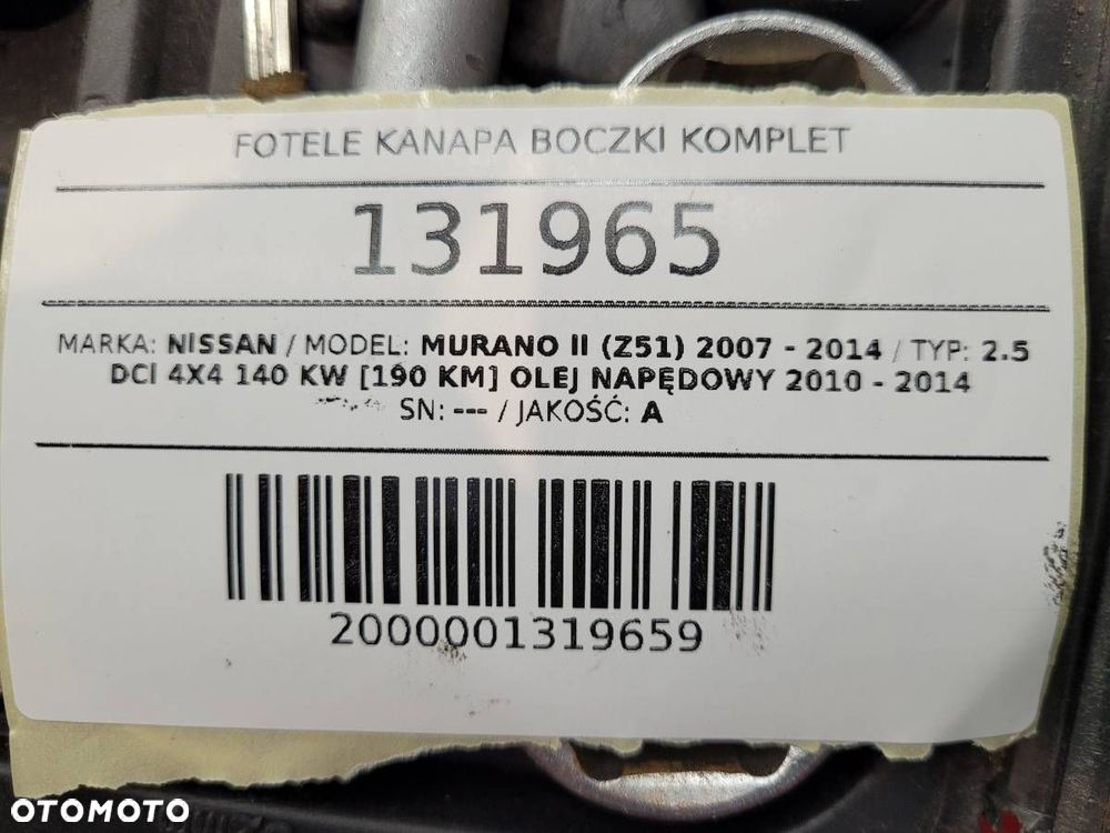 FOTELE KANAPA BOCZKI KOMPLET WNĘTRZE NISSAN MURANO II Z51 EU SKÓRA - 34
