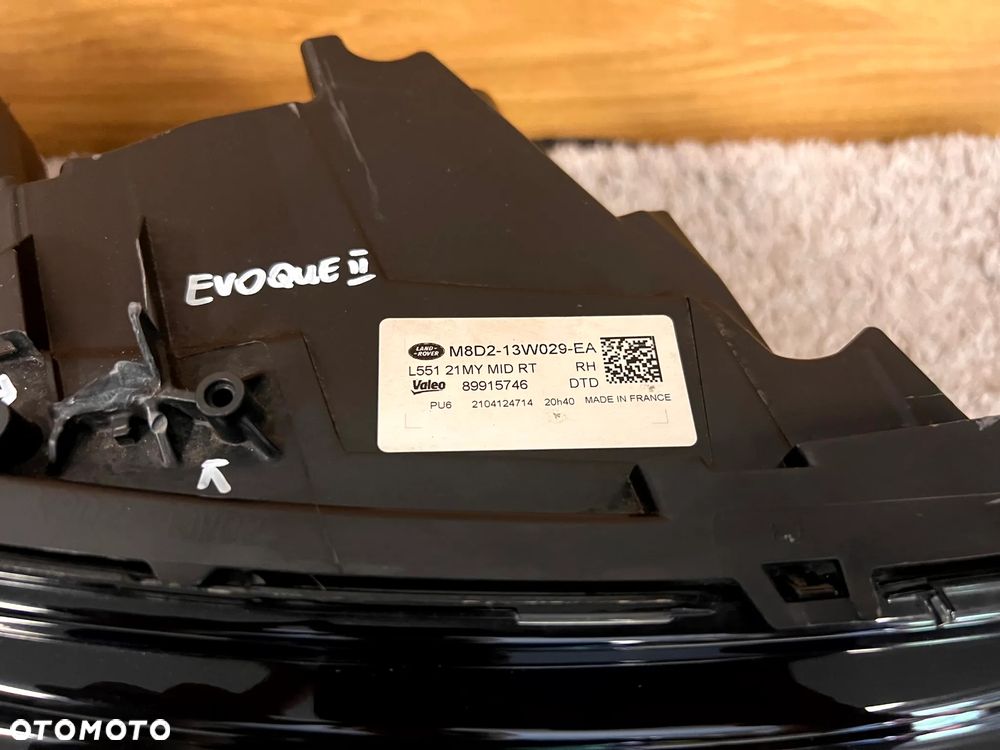 RANGE ROVER EVOQUE II L551 LAMPA PRAWY PRZÓD PRAWA PRZDENIA USZKODZONA M8D2-13W029-EA EUROPA - 15