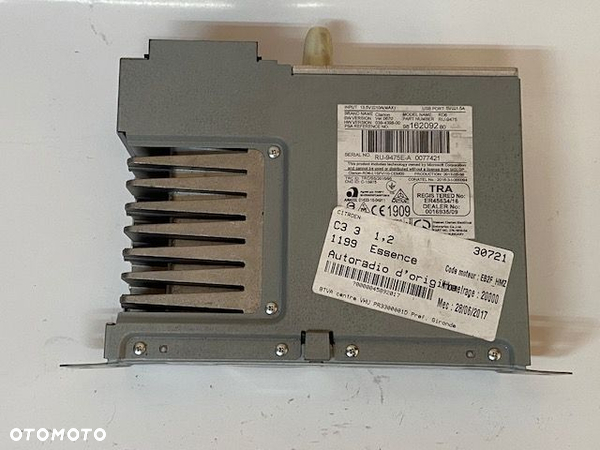 RADIO PEUGEOT EXPERT CITROEN JUMPY 9816209280