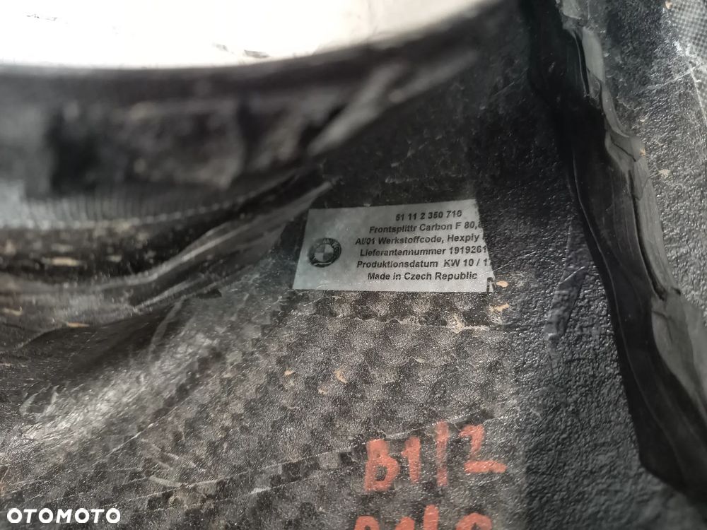 Bmw F8X M3 M4 F80 F82 Carbon na zderzak przod prawy spliter OEM - 10