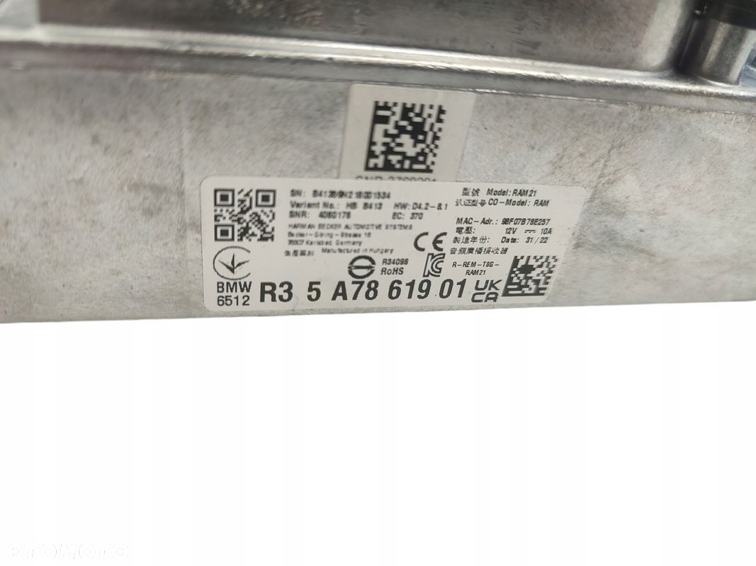 WZMACNIACZ MODUŁ AUDIO HIGH DAB RAM BMW i4 G26 G20 G21 G22 G23 5A78619 - 3