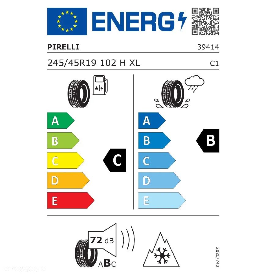 Koło zimowe BMW Serii 5, i5 (G60, G61), Y-Spoke 942M R19, M Performance, Pirelli - 2