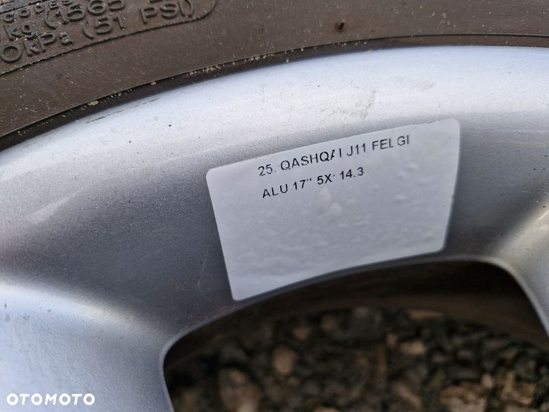 nissan qashqai ii j11 felgi aluminiowe alufelgi 17" cali 5x114.3 7j et47 n457017 - 6
