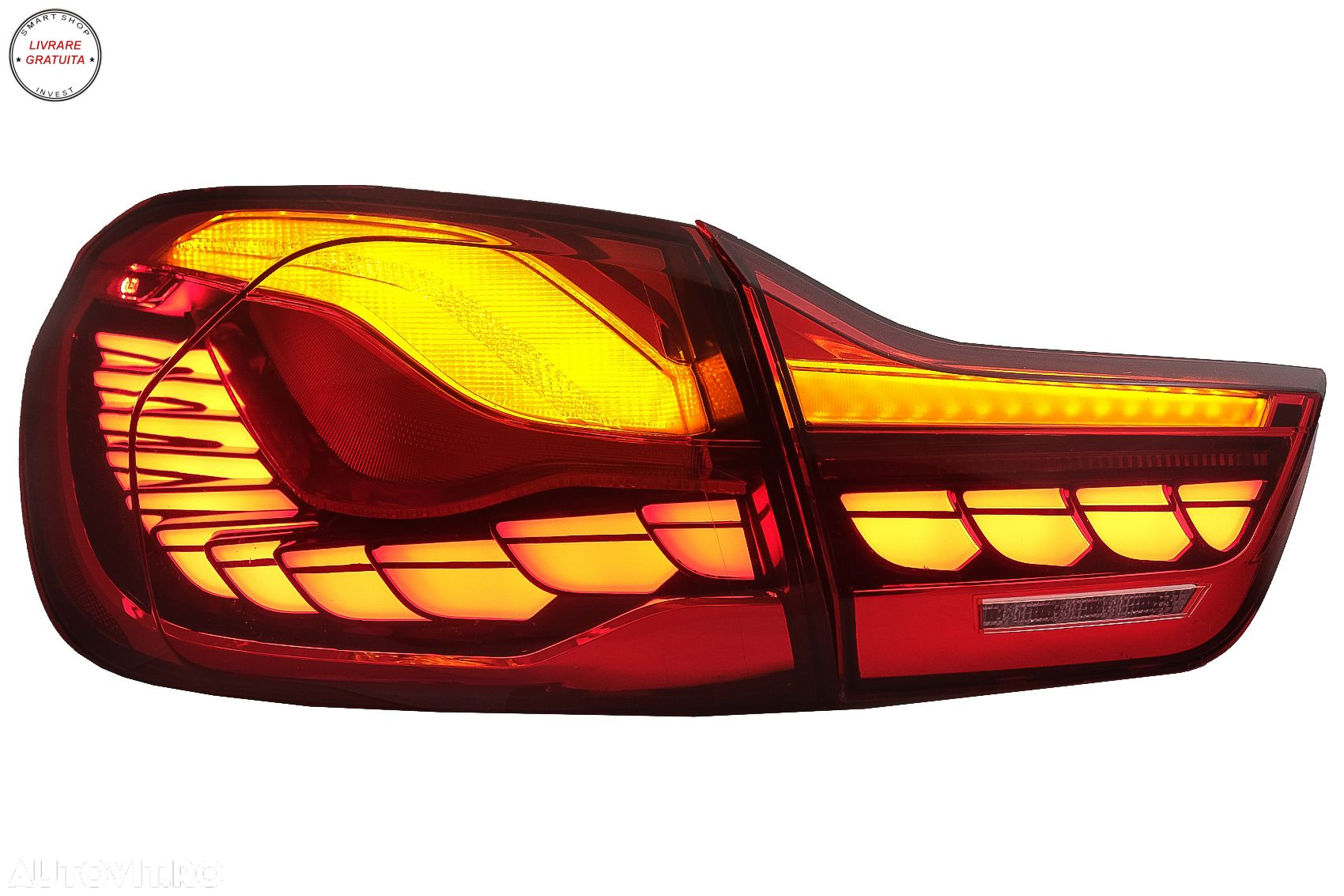 Stopuri OLED BMW Seria 4 F32 F33 F36 M4 F82 F83 (2013-03.2019) Rosu Clar cu Semnal- livrare gratuita - 8