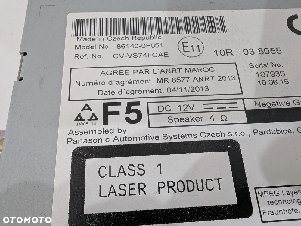 TOYOTA VERSO RADIO NAWIGACJA 86140-0F051 - 6