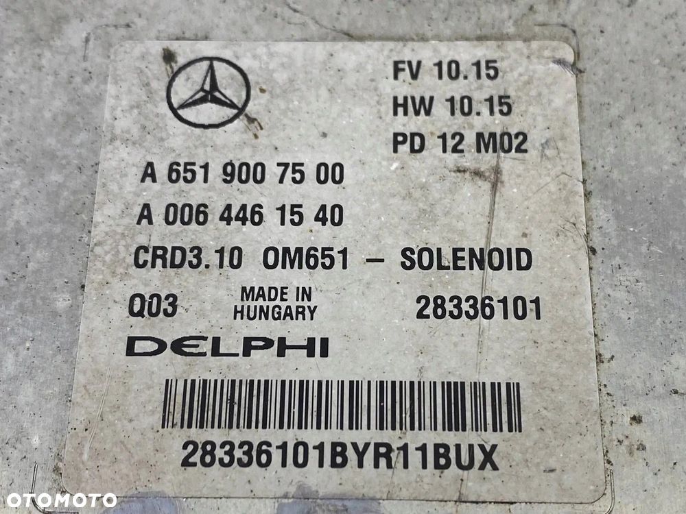 STEROWNIK KOMPUTER SILNIKA MODUŁ MERCEDES W212 W211 A6519007500 A0064461540 - 12
