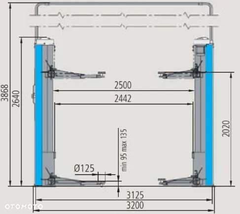 Podnośnik dwukolumnowy RAVAGLIOLI KPX 337WK - 5