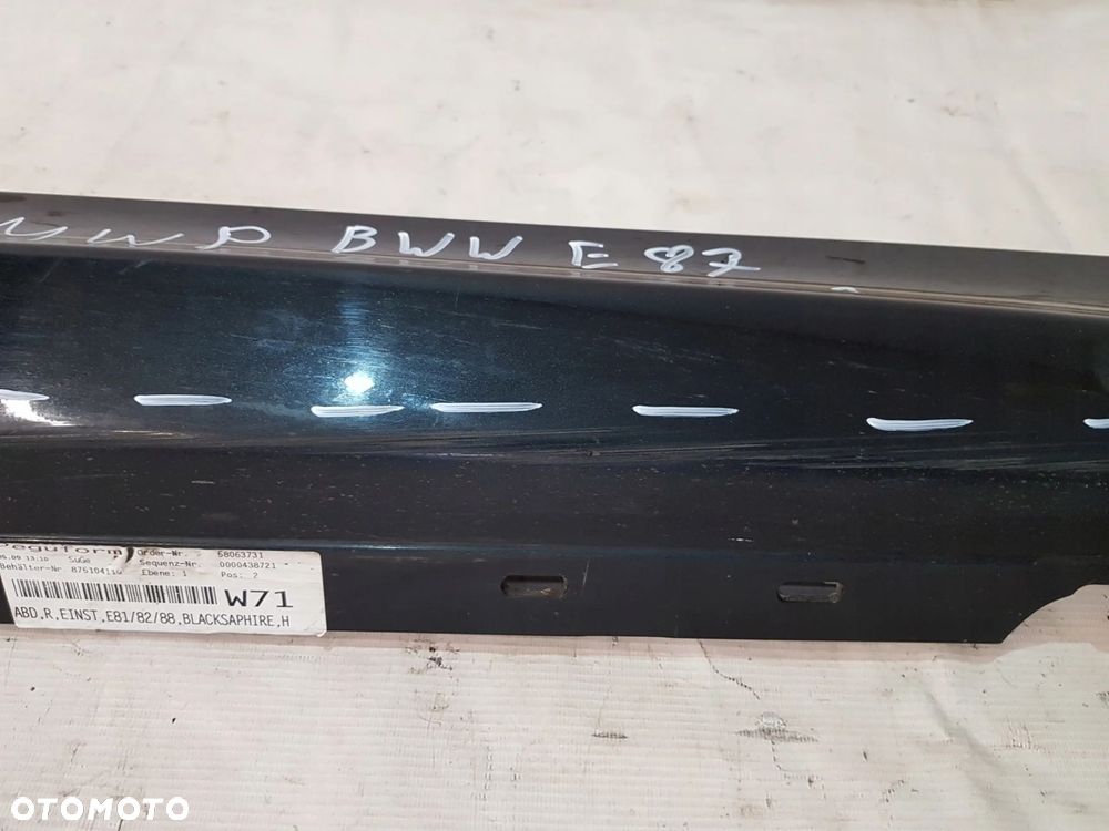 LISTWA PROGOWA PRAWA BMW E87 LIFT EU BLACKSAPHIRE - 6