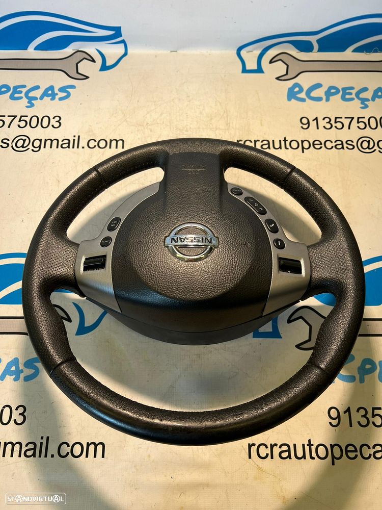 VOLANTE GUIADOR COMPLETO 48430JD01D 48430JD01 PELE PERFURADA COMANDOS MULTIFUNÇÕES AIRBAG NISSAN QASHQAI I 1 MK1 J10 NJ10 JJ10E - 4