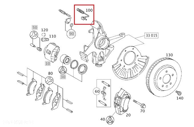 MERCEDES ML W163 Czujnik zuzycia klockow hamulcowych przod OE - 2