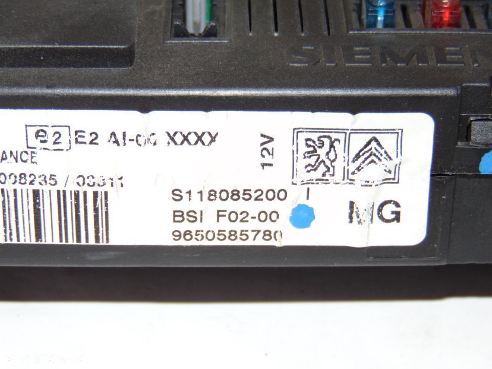 Moduł sterownik BSI S118085200I 9650585780 Citroen C2 C3 , 02-09r - 8
