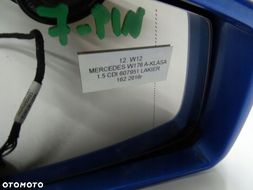 LUSTERKO PRAWY PRZÓD PRAWE PRZEDNIE MERCEDES W176 A-KLASA LAKIER 162 7 PIN - 7