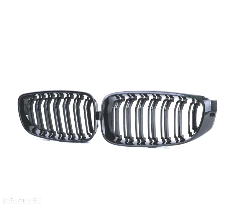 GRELHA DUPLA BMW SERIE 3 GT F34 13-18 LOOK M4 PRETO BRILHANTE - 2