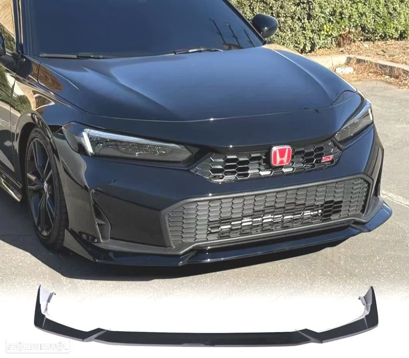 SPOILER LIP FRONTAL HONDA CIVIC 25- PRETO BRILHANTE - 1