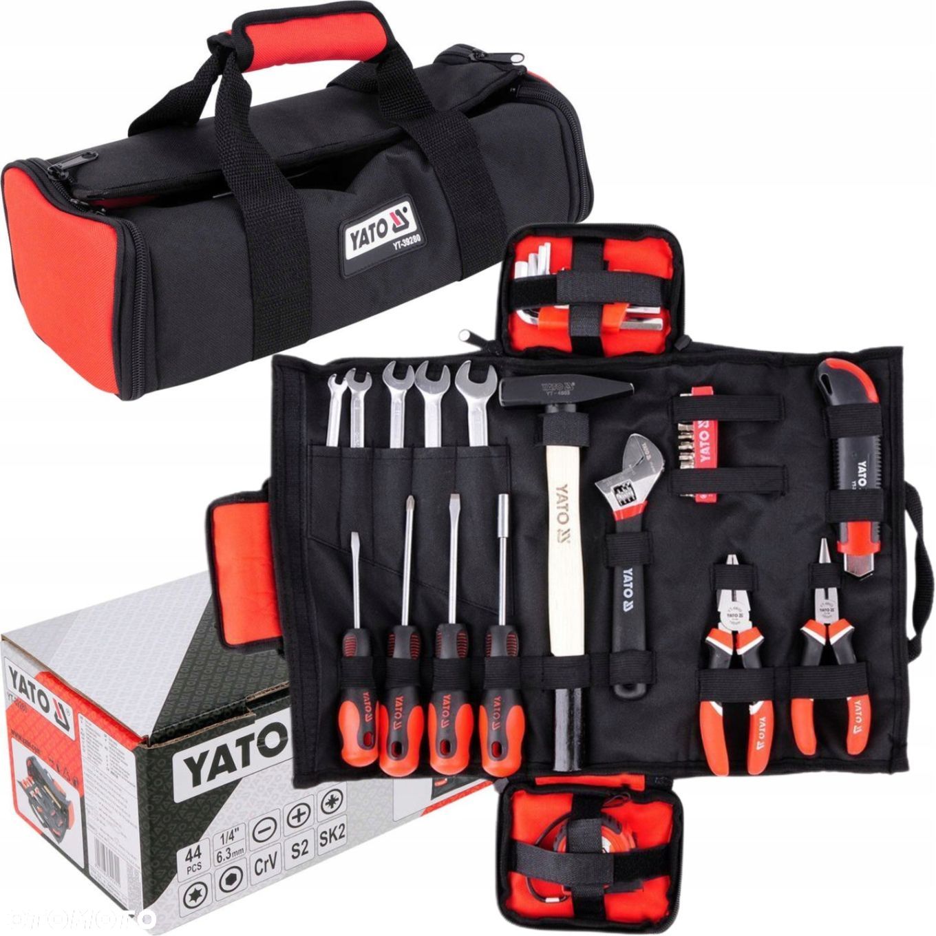 YATO ZESTAW NARZĘDZIOWY 44 SZTUKI ELEMENTY TORBA/ETUI YT-39280 KLUCZE - 1