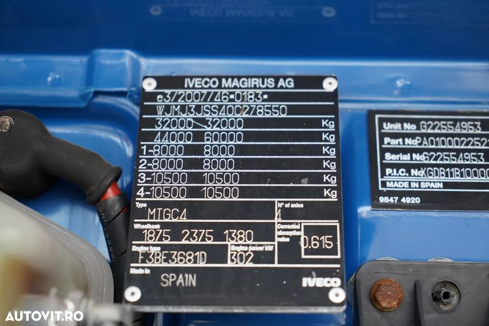 Iveco TRAKKER 410 EEV / 8X4 / Basculantă pe două laturi / HYDROBORTA / BORDMATIC / HDS HMF 1730 K2 / EURO 5 EEV - 37