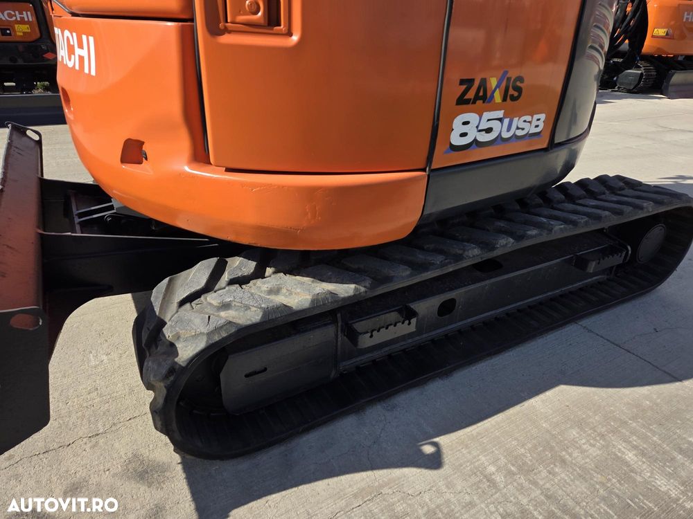 Hitachi ZX85, 2022, 3.177h, LAMA NIVELARE, senile CAUCIUC NOI, CUPLA RAPIDA HIDRAULICA+3 cupe noi, adanc sapare 5m, latimie 2,2m, inst picon pe brate, inst rotire pe brate, Aer condi, Antifurt, Computer in lb romana, leasing 4 ani-PROMOTIE 62.900 EUR+Tva - 21