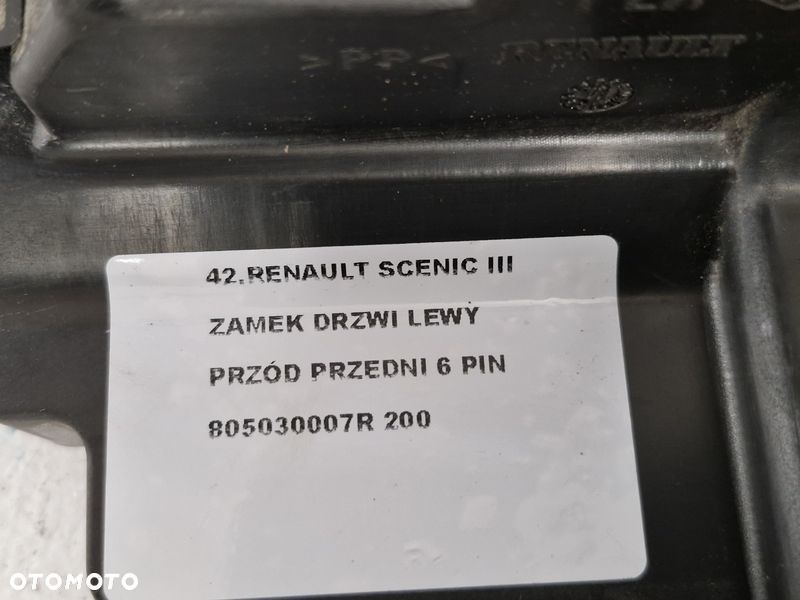 RENAULT SCENIC 3 III ZAMEK DRZWI LEWY PRZÓD PRZEDNI 6 PIN 805030007R - 7