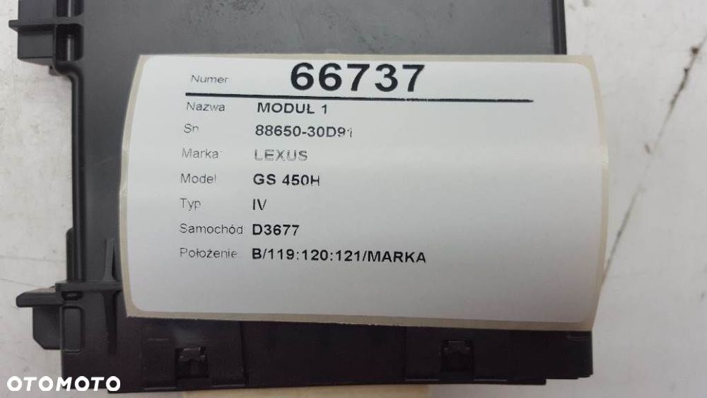 MODUŁ STEROWNIK LEXUS GS450H IV 88650-30D9 - 3