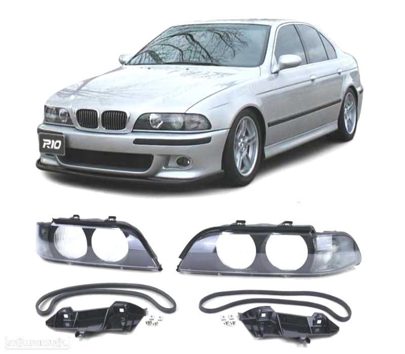 VIDRO FARÓIS OPTICAS BMW E39 95-00 LENTE FUMADOS - 1
