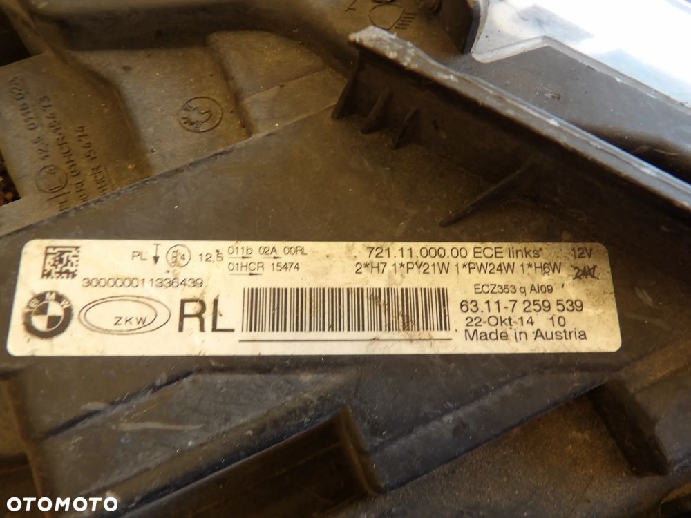 BMW - F30 - H7 - LEWA LAMPA PRZEDNIA - UK - 7259539 - 9