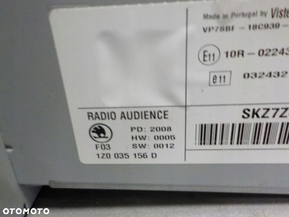 SKODA OCTAVIA II RADIO FABRYCZNE MP3 1Z0035156D - 2