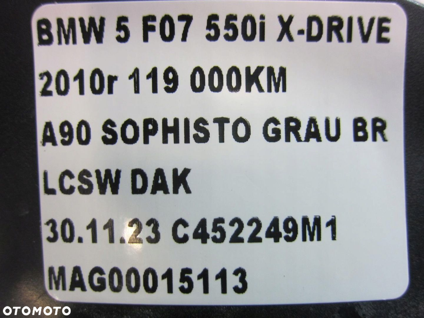 BMW 5 F07 GT OSŁONA GÓRNA PASA TYLNEGO PROGU KRAWĘDZI 51497205814 - 8