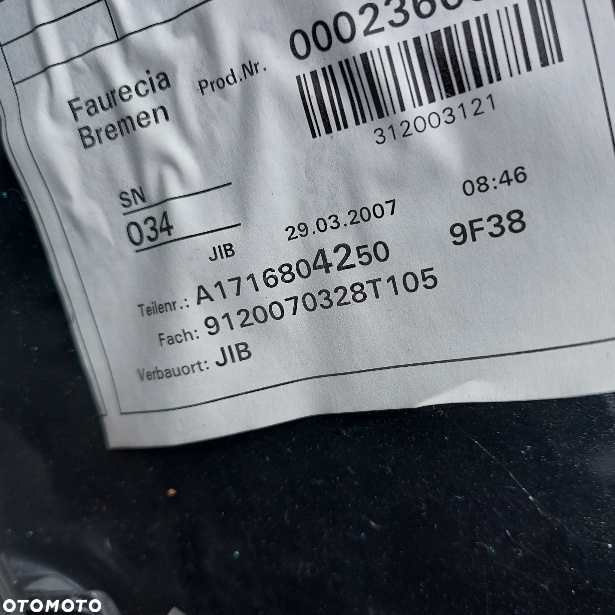 PODLOKIETNIK TUNEL SCHOWEK MERCEDES SLK W171 1716804250 ORYGINALNY DEMONTAZ - 13