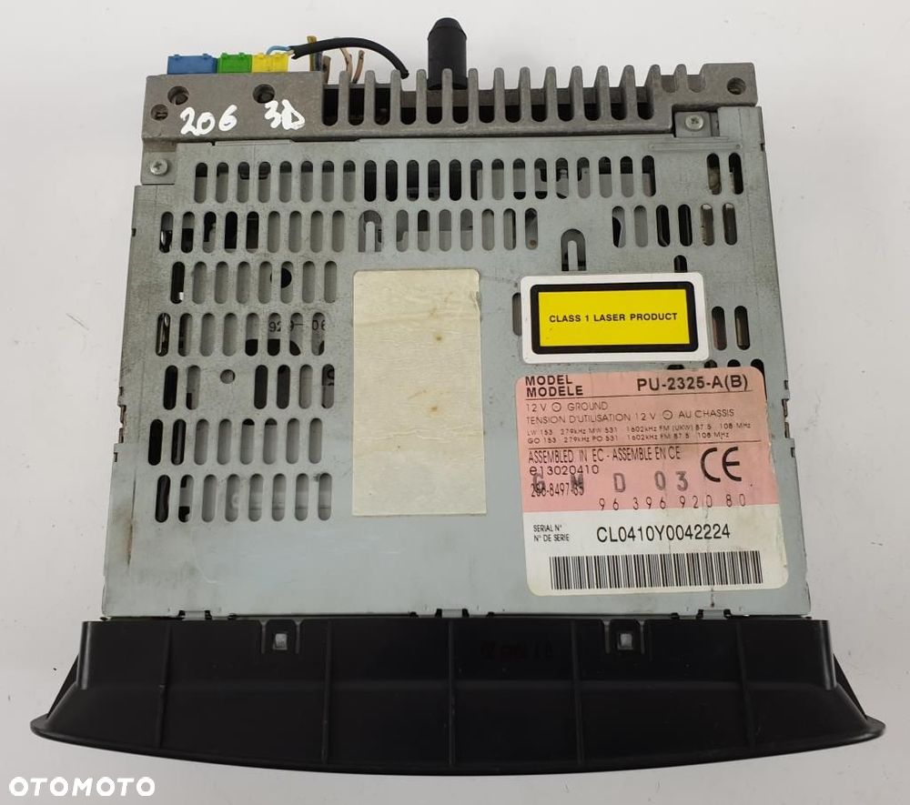 RADIO CD PEUGEOT 206 PU-2325-A 9639692080 - 4