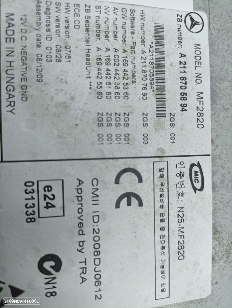 Rádio / auto-rádio MERCEDES-BENZ Classe E Carrinha (S211) - 4