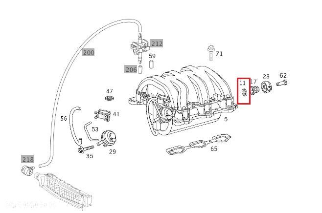 MERCEDES WIELE MODELI Oring uszczelka kolektora ssacego OE - 2